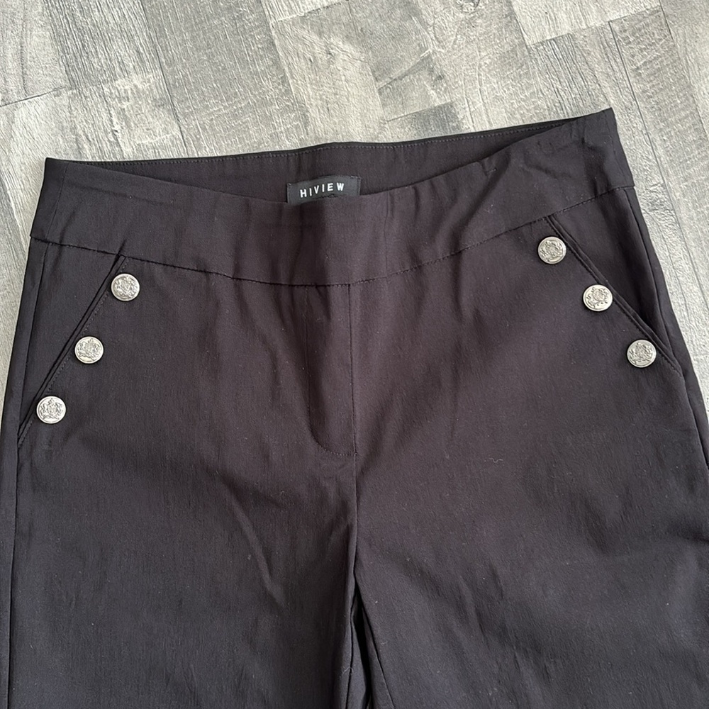 HIVIEW Women's Size 10P Black Solid Pants - Picture 5 of 12